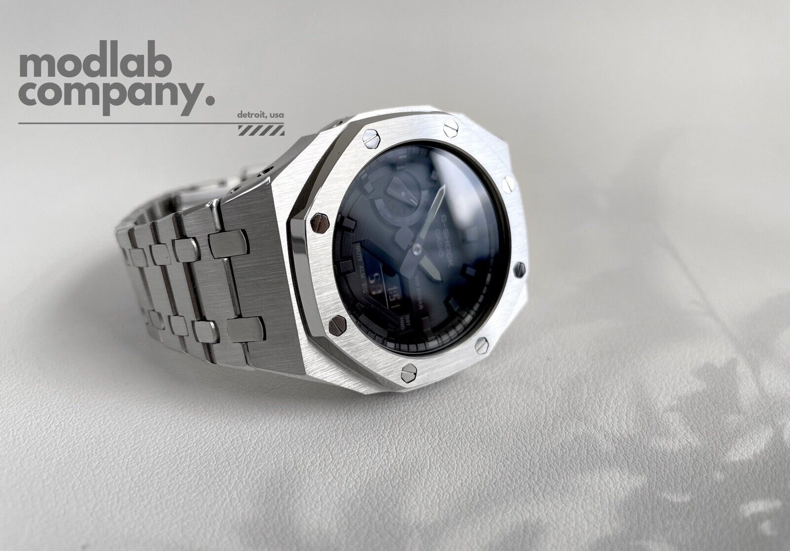 Men's Silver Custom G-Shock GA2100 Watch