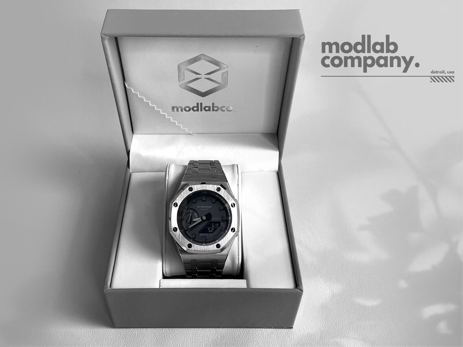 Men's Silver Custom G-Shock GA2100 Watch