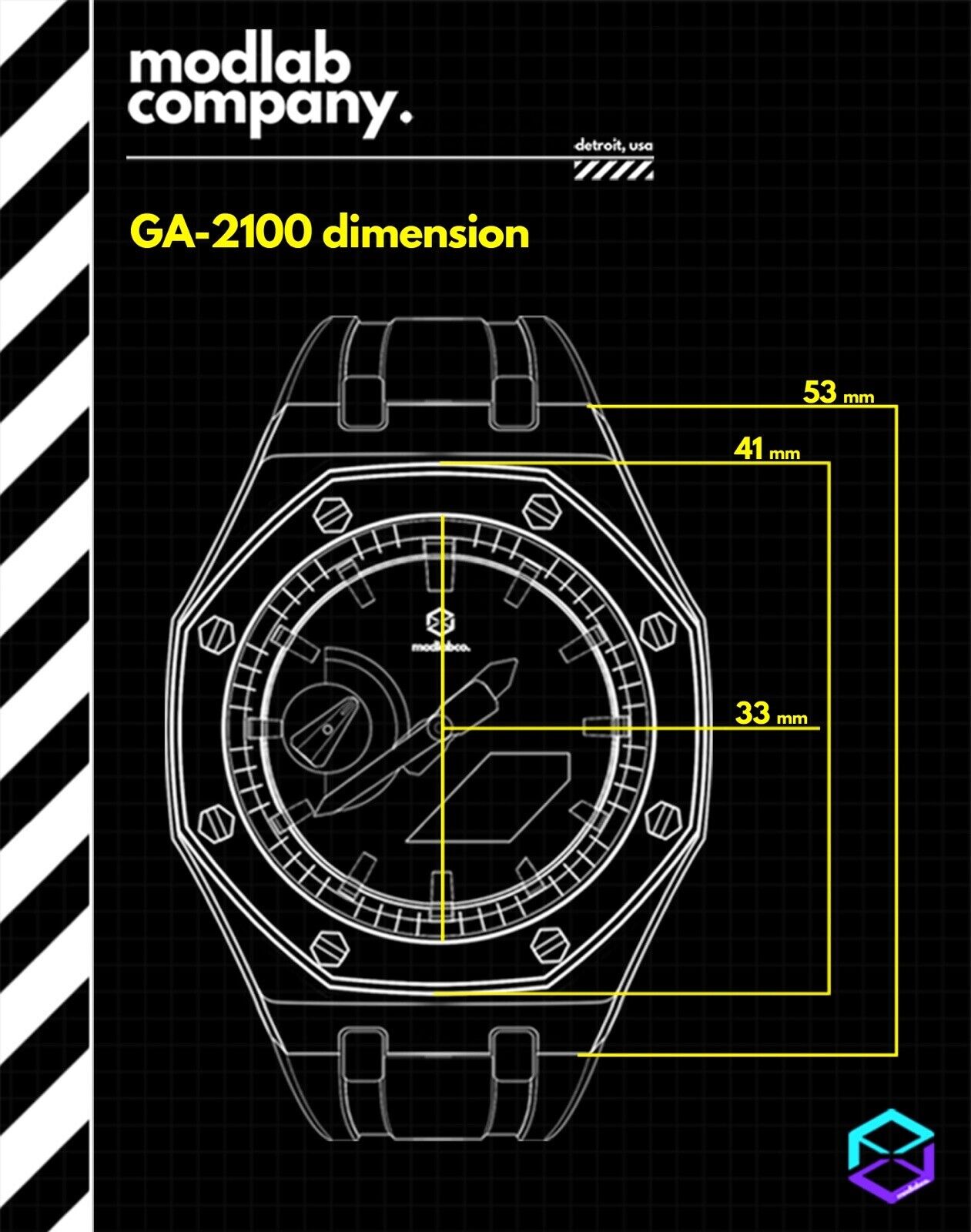 Men's Silver Custom G-Shock GA2100 Watch