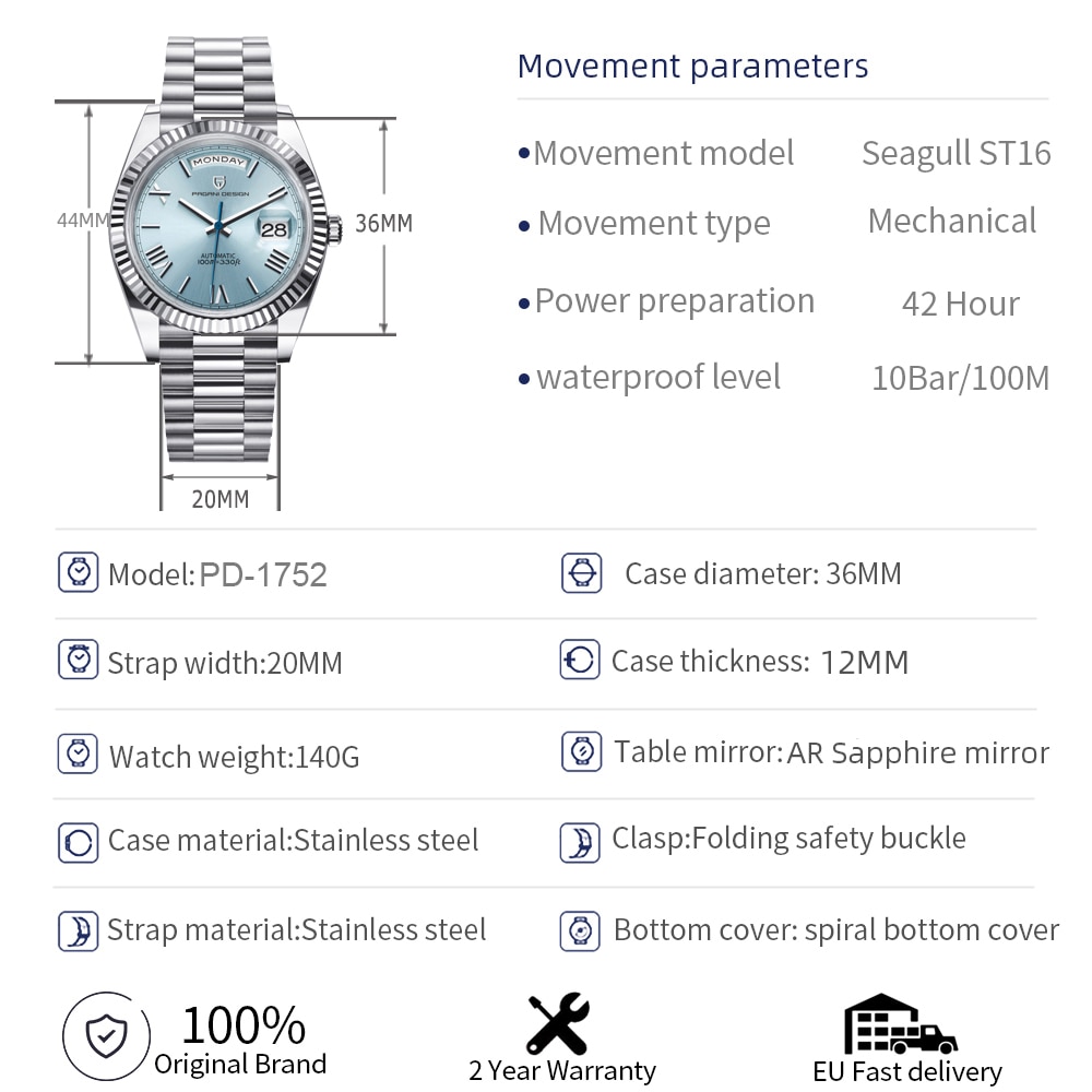 PAGANI DESIGN DD36 Men's Luxury Automatic Wristwatch