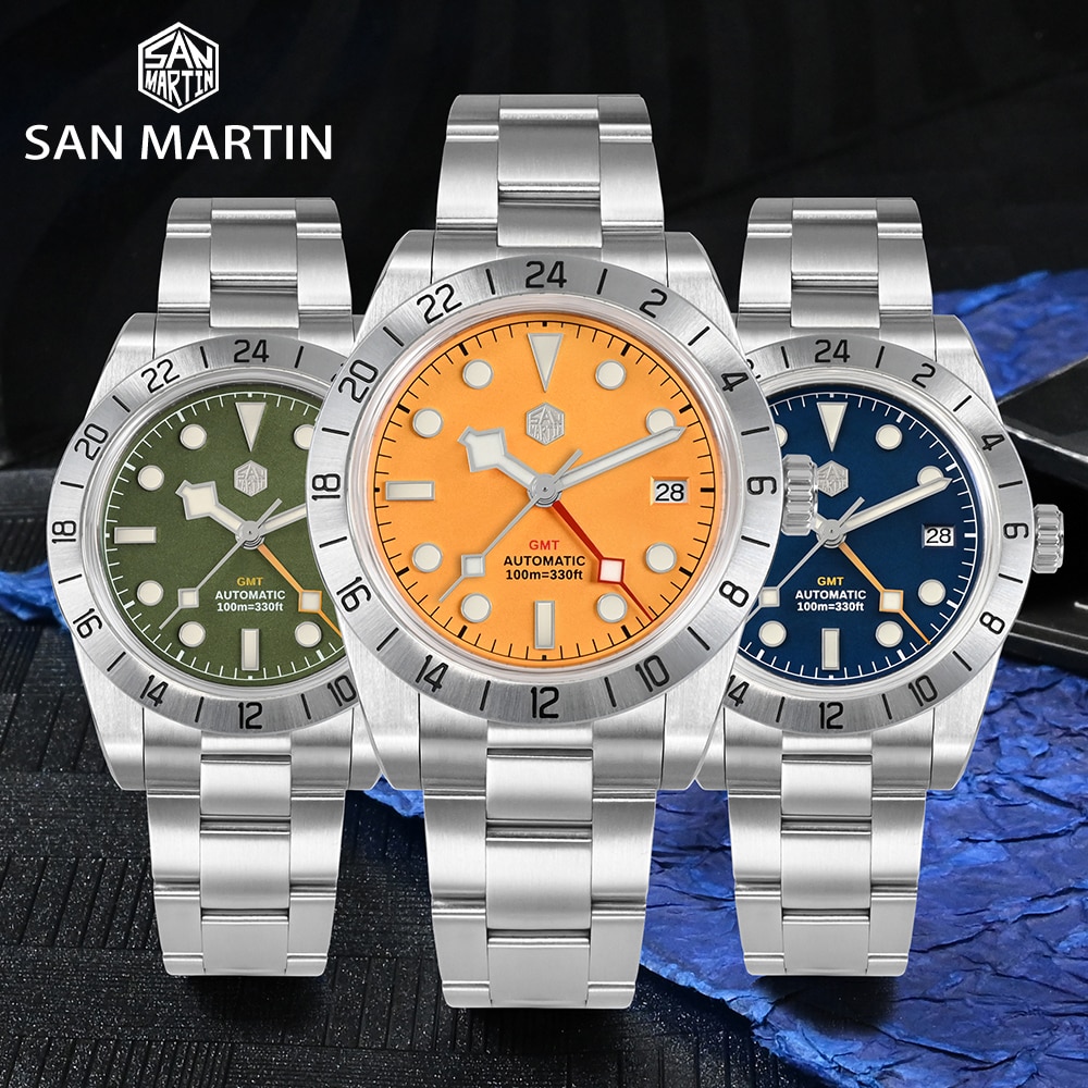 San Martin NH34 39mm GMT Luxury Men's Watch