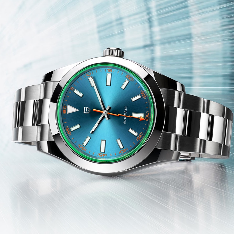 PAGANI DESIGN Green Glass Men's Mechanical Sapphire Watch