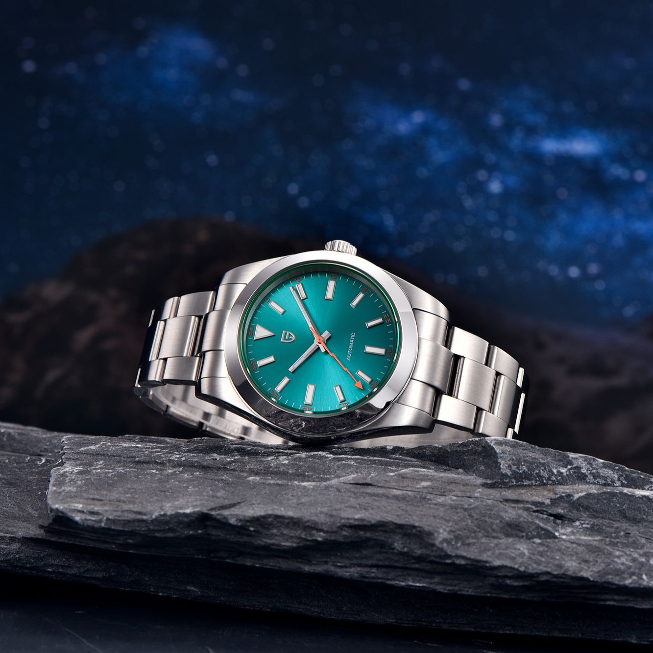 PAGANI DESIGN Green Glass Men's Mechanical Sapphire Watch