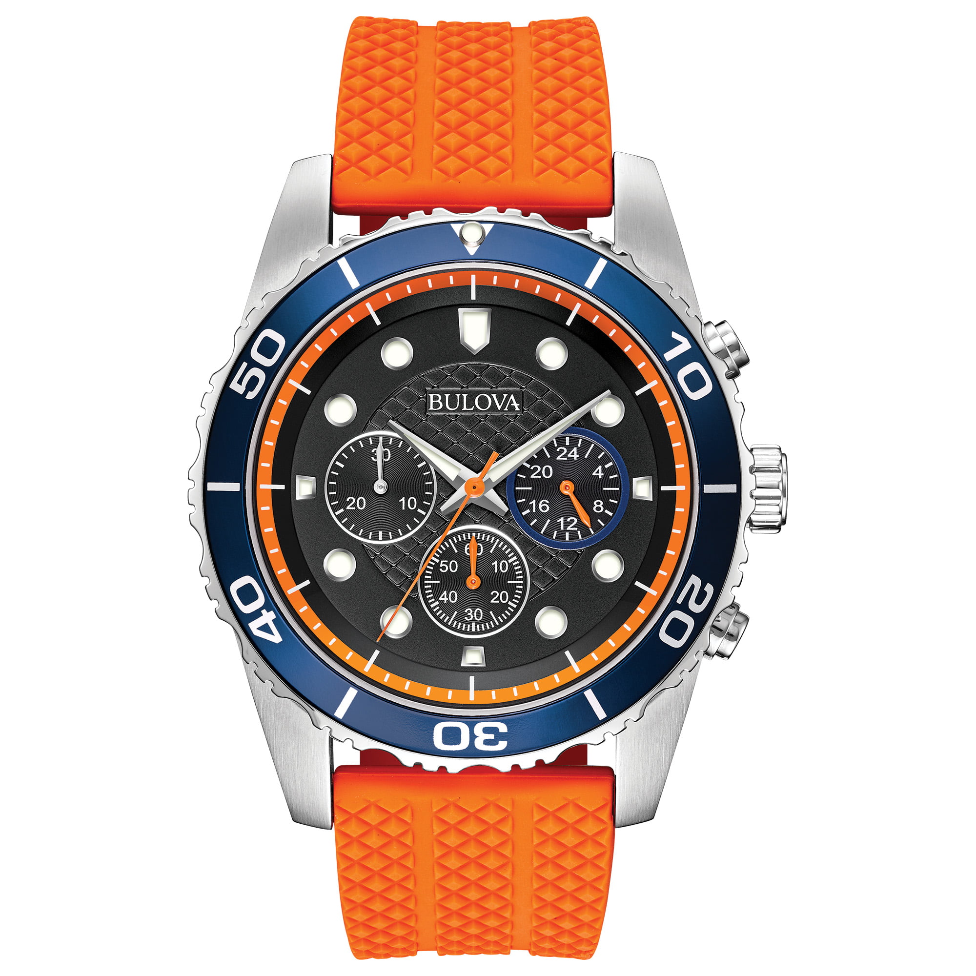 Orange Strap Bulova Chronograph Sport Watch