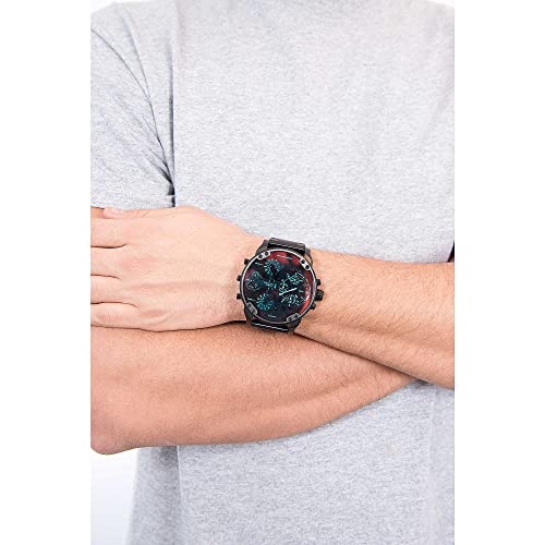 Diesel Watch for Men Mr. Daddy 2.0, Chronograph Movement, 57 mm Black Stainless Steel Case with a Stainless Steel Strap, DZ7395