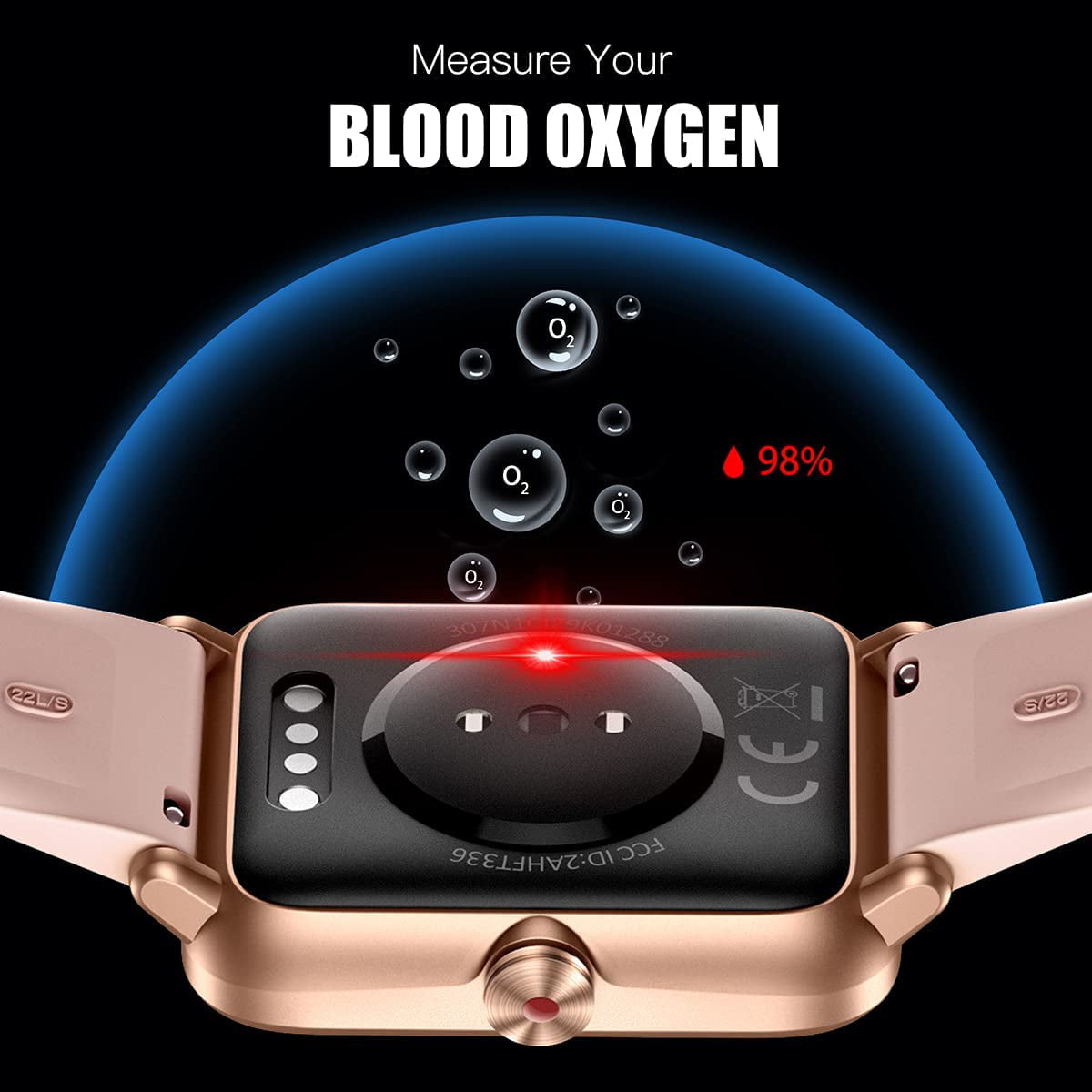 Pink Smartwatch with Heart Rate Monitor