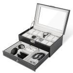 UTEN Men's Leather Watch Box - 12 Slots