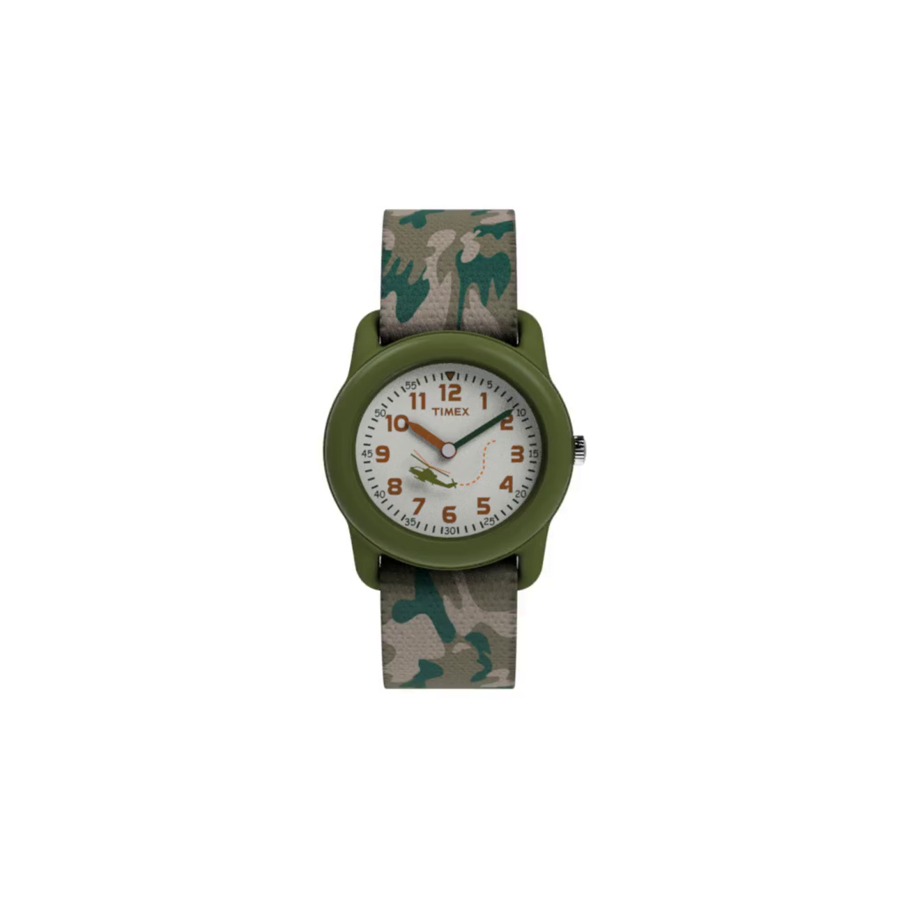Green/Camo Kids Analog Watch with Elastic Strap