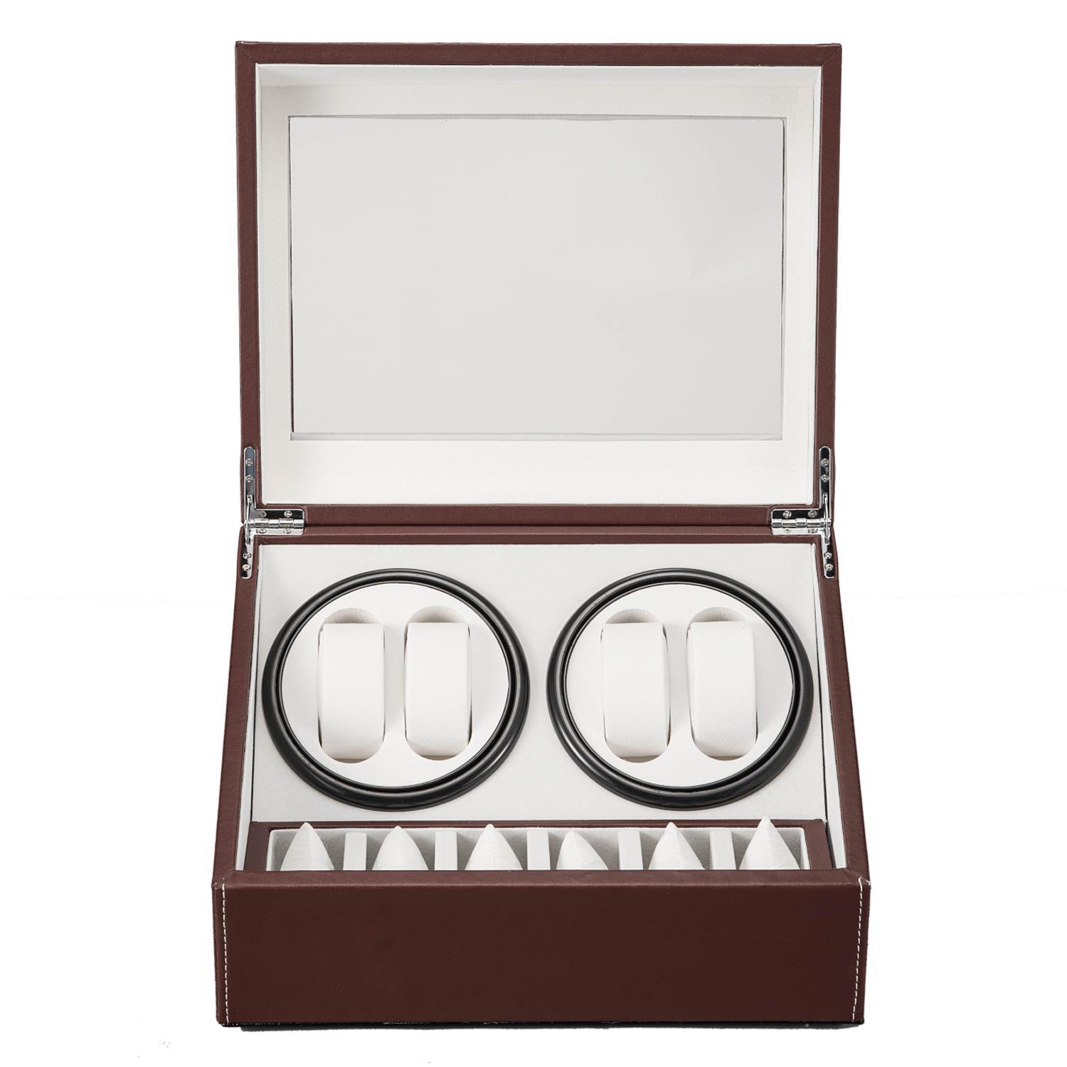 Wood Watch Winder Display - 4+6 Rotations