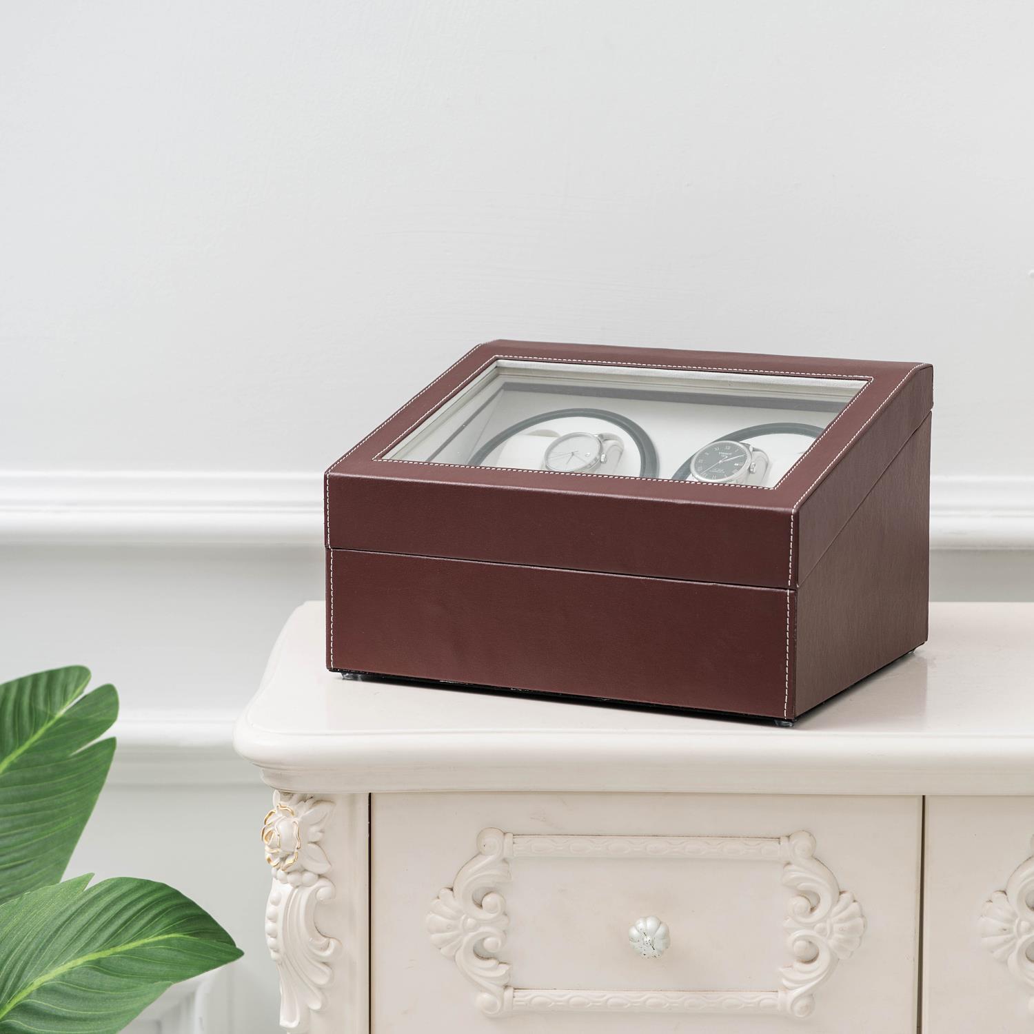 Wood Watch Winder Display - 4+6 Rotations