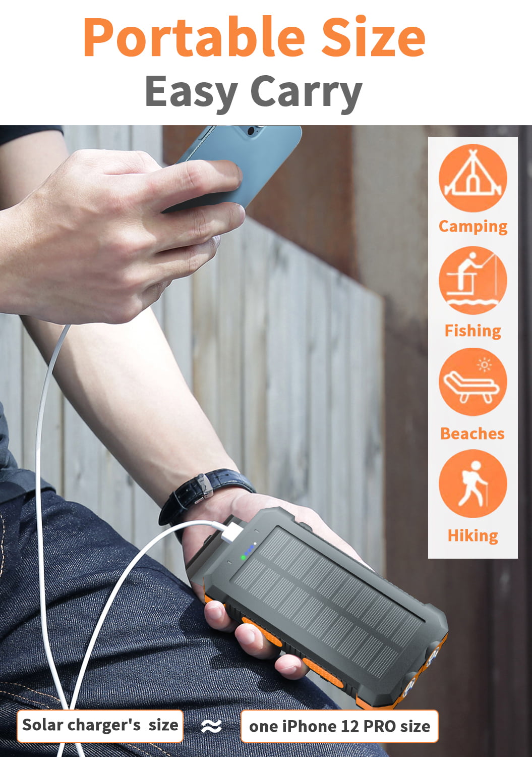 30000mAh Solar Power Bank for Cell Phone