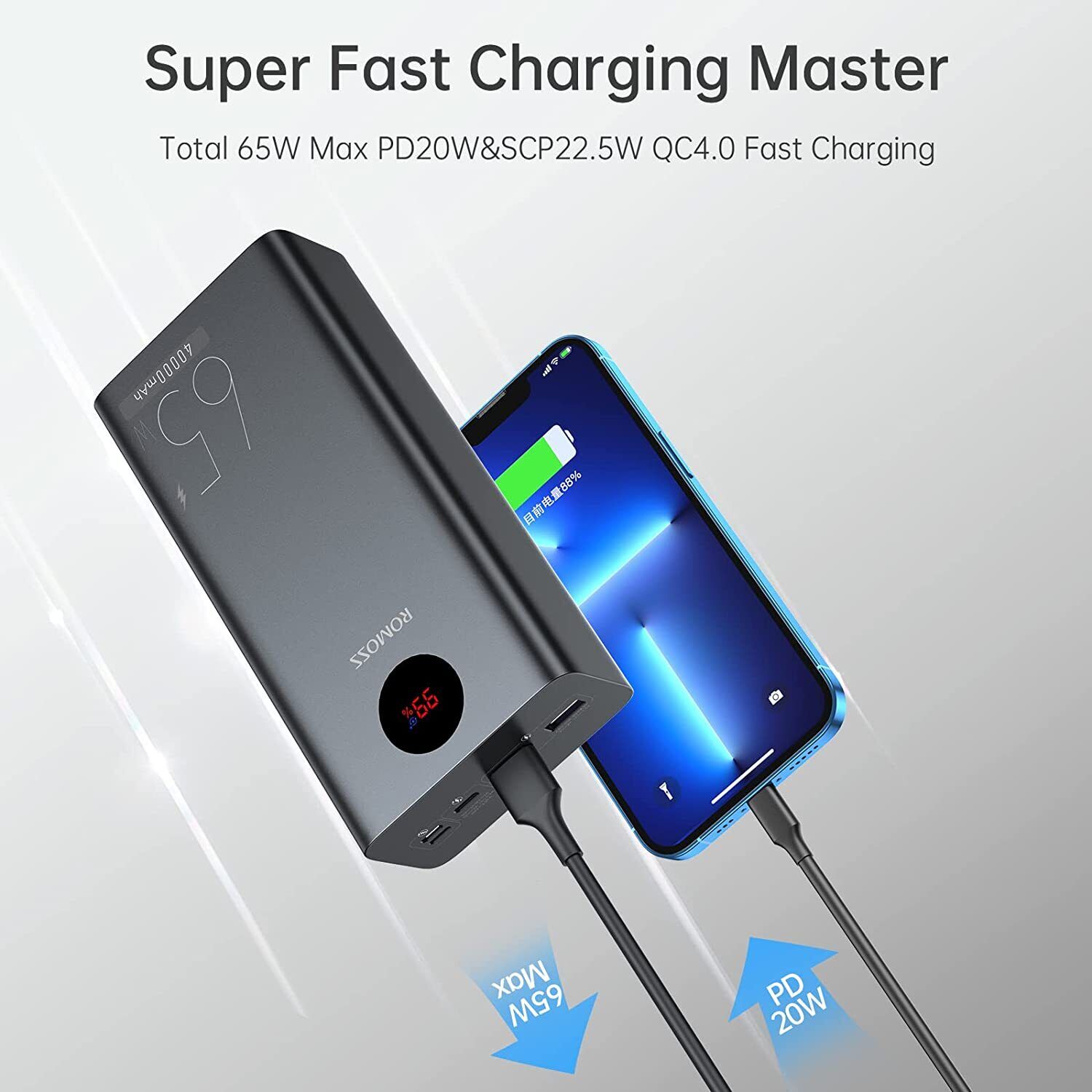 40000mAh ROMOSS Laptop Power Bank with PD