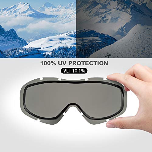OutdoorMaster OTG Snowboard Goggles - White Frame + Grey Lens