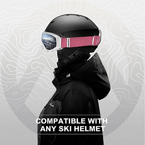 OutdoorMaster OTG Snowboard Goggles - White Frame + Grey Lens