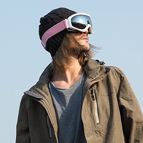 OutdoorMaster OTG Snowboard Goggles - White Frame + Grey Lens