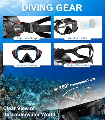 Aegend Adult Snorkel Set with Enhanced View