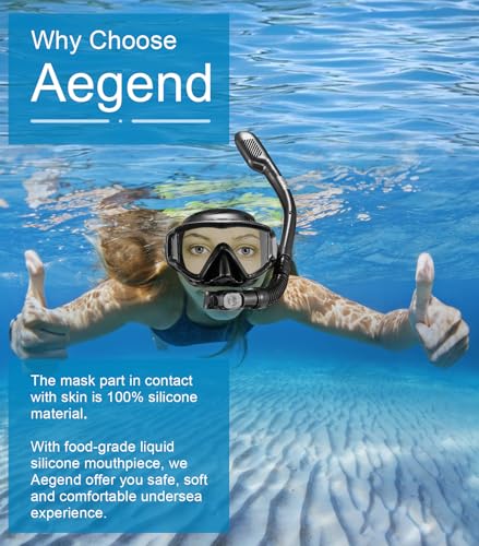 Aegend Adult Snorkel Set with Enhanced View