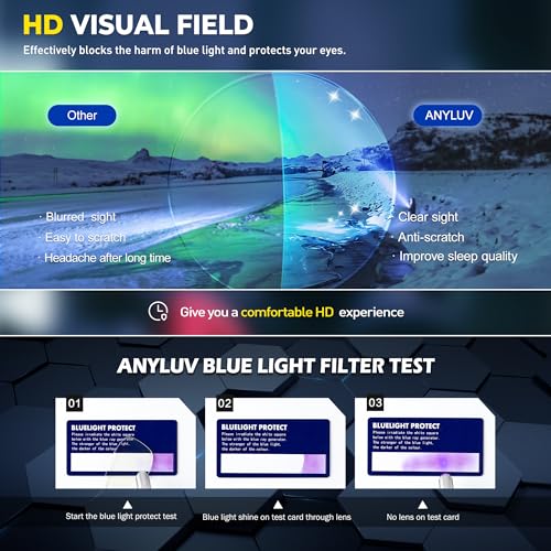 ANYLUV Blue Light Blocking Gaming Glasses for Men