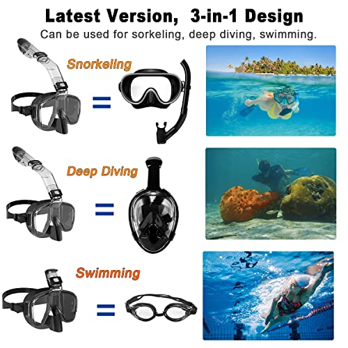 Foldable Snorkel Mask Set with Camera Mount