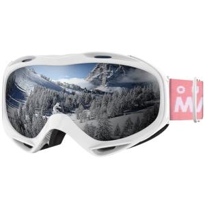 OutdoorMaster OTG Snowboard Goggles - White Frame + Grey Lens