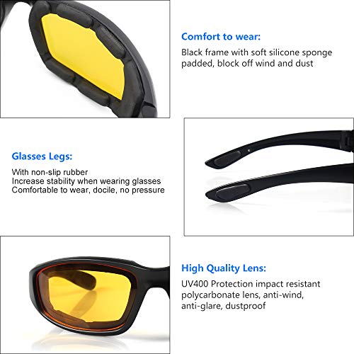 Motorcycle Riding Glasses Set with UV Protection