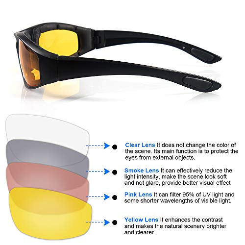 Motorcycle Riding Glasses Set with UV Protection