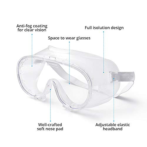 Crystal Clear Anti-Fog Protective Goggles for Safety