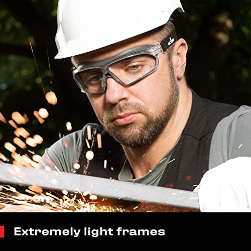 NoCry Lightweight Safety Goggles with Clear Wrap Around Lenses, Vanguard Plus Anti Fog and Anti Scratch Coating, and an Adjustable Headband; ANSI Z87.1 certified and OSHA compliant