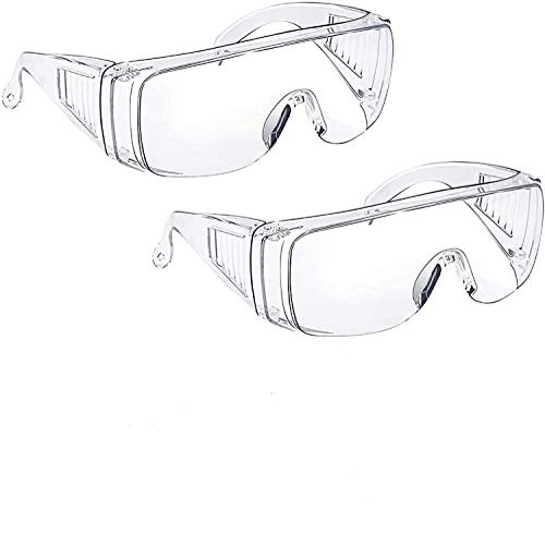 EUXOR, Safety Glasses (2 Pack) Anti Fog & Shattered Proof, ANSI Z87.1 & EN 166 UV Resistant Protective Eyewear Safety Goggles, Wide Frame Eye Shield Goggles Scratch Resistant Best Eye Protection Shield with Clear Vision Safety Goggles over Glasses for Men Women.