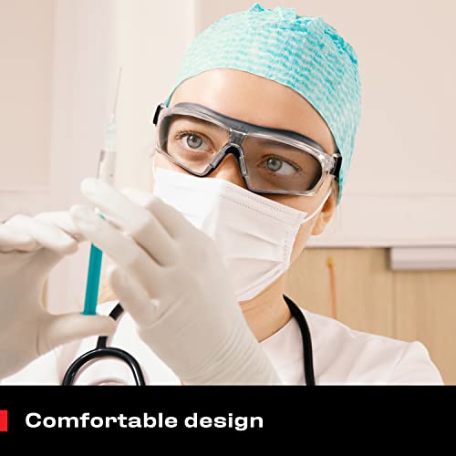 NoCry Lightweight Safety Goggles with Clear Wrap Around Lenses, Vanguard Plus Anti Fog and Anti Scratch Coating, and an Adjustable Headband; ANSI Z87.1 certified and OSHA compliant