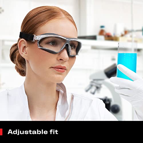 NoCry Lightweight Safety Goggles with Clear Wrap Around Lenses, Vanguard Plus Anti Fog and Anti Scratch Coating, and an Adjustable Headband; ANSI Z87.1 certified and OSHA compliant