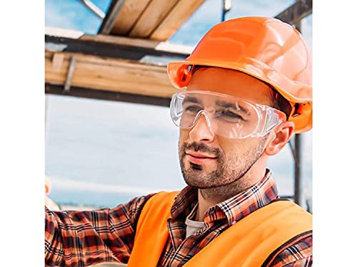 EUXOR, Safety Glasses (2 Pack) Anti Fog & Shattered Proof, ANSI Z87.1 & EN 166 UV Resistant Protective Eyewear Safety Goggles, Wide Frame Eye Shield Goggles Scratch Resistant Best Eye Protection Shield with Clear Vision Safety Goggles over Glasses for Men Women.