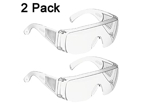 EUXOR, Safety Glasses (2 Pack) Anti Fog & Shattered Proof, ANSI Z87.1 & EN 166 UV Resistant Protective Eyewear Safety Goggles, Wide Frame Eye Shield Goggles Scratch Resistant Best Eye Protection Shield with Clear Vision Safety Goggles over Glasses for Men Women.