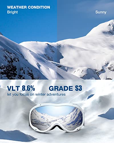 ZIONOR Lagopus Snow Goggles with UV Protection