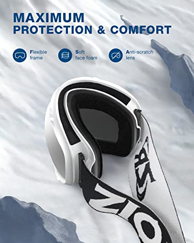 ZIONOR Lagopus Snow Goggles with UV Protection