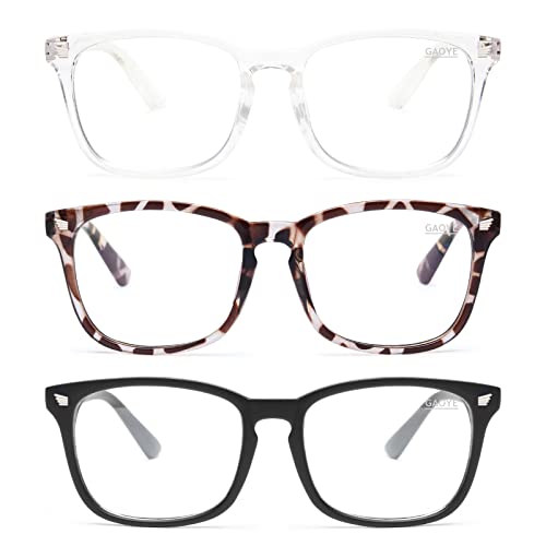 3-Pack Square Blue Light Blockers for Women/Men