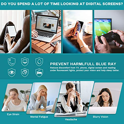 3-Pack Square Blue Light Blockers for Women/Men