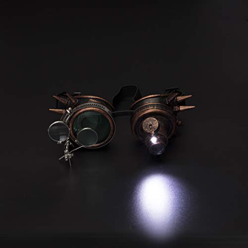 Bronze Steampunk Crystal Prism Rave Goggles