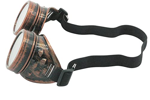 Red Copper Steampunk Cyber Goth Goggles