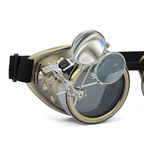Steampunk Style Colored Lens Costume Goggles
