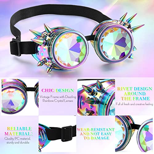 Rainbow Steampunk Goggles for Festivals & Cosplay Accessories