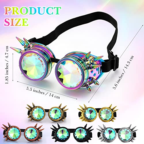 Rainbow Steampunk Goggles for Festivals & Cosplay Accessories