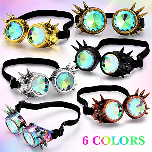 Rainbow Steampunk Goggles for Festivals & Cosplay Accessories