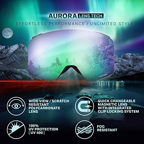 Wide View Anti-Fog Snow Goggles - Arctic White
