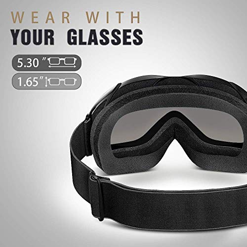OutdoorMaster OTG Ski Goggles - Black Frame + VLT 10% Gray Lens