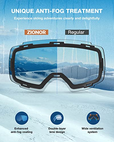 ZIONOR X4 Magnetic Snow Goggles - Adult Size
