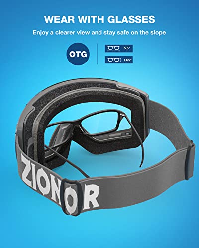 ZIONOR X4 Magnetic Snow Goggles - Adult Size