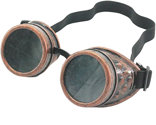 Red Copper Steampunk Cyber Goth Goggles