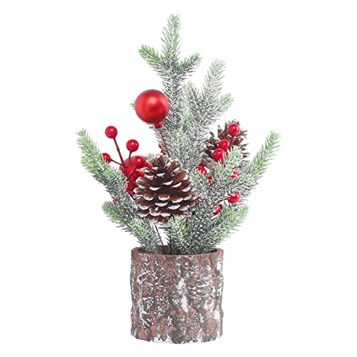 Mini Artificial Christmas Tree with Ball Ornaments