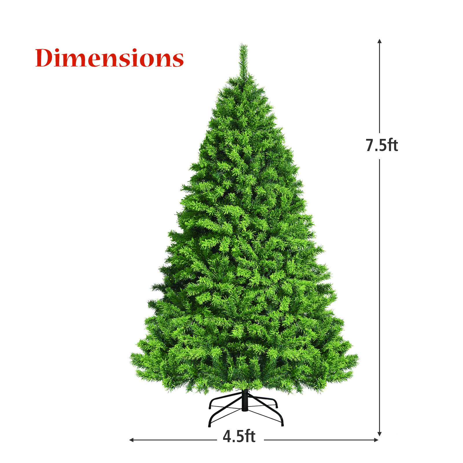 Green Flocked Pre-Lit 7.5FT Christmas Tree